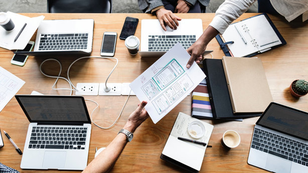 What is the difference between design, front end, and back end development?
