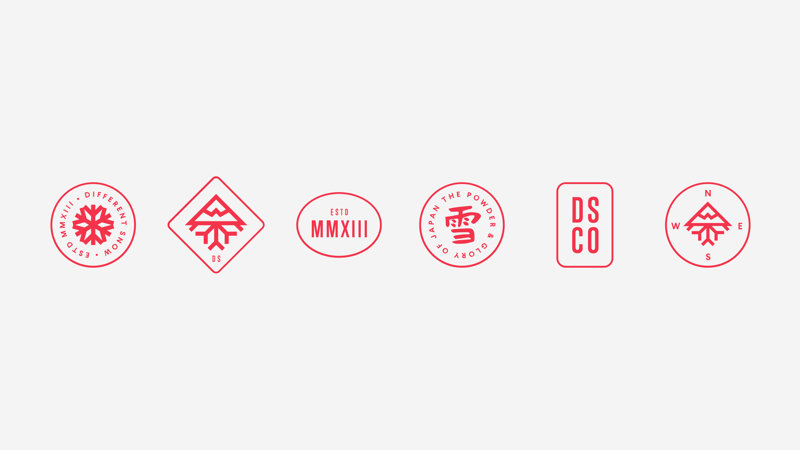 Different Snow Branding Images Badges
