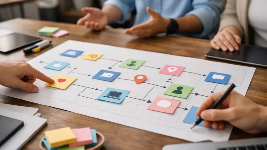 User journey mapping for service websites